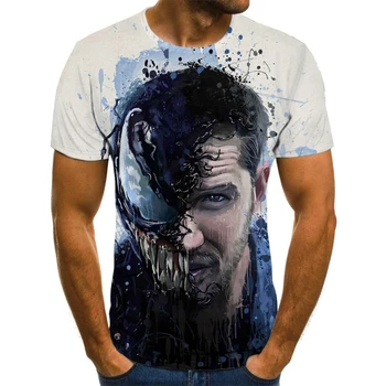 2020 naujas vasaros vyrų 3D marškinėliai Vasaros mados spausdinti nuodai trumpas rankovėmis T-shirt Apvalus kaklas atsitiktinis marškinėliai Hip-hop viršūnės