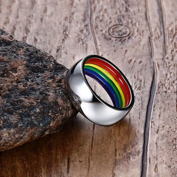 2020 Madinga Rainbow Ring Interjero Spalvos Titano Plieno Papuošalai Kamuolys Šalis Atostogų Bauda Valentino Dieną Jubiliejų Dovana