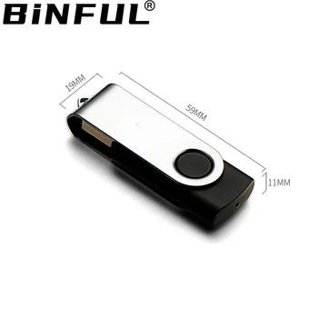 BINFUL 360° Pasukti Metalo USB 64GB Disko Raktas, Mini USB Flash Drive 4GB 32GB Kietas Pendrive 8GB Pen Ratai 128G 16G USB Spalva