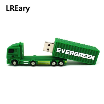 Animacinių filmų green sunkvežimio modelis memory Stick Pen ratai Sunkvežimis/krovininis traukinys, USB 