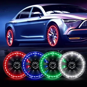 [1PCS] automobilių ir motociklų varantys saulės šviesos dekoratyvinis LED padangų žibintai spalvinga vožtuvas žibintai modifikuotų karšto ratai žibintai