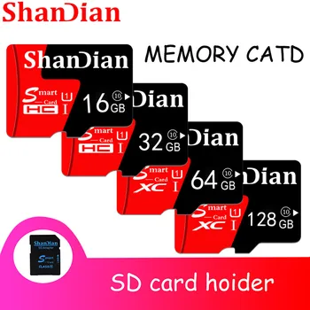 SHANDIAN Raudona TF/Micro SD Car CD Grotuvas Atminties Talpos Išplėtimas 8GB 16GB 32GB 64GB 128GB Dovana Ateina su SD Kortelės Adapteriu