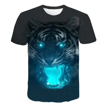 2020 karšto stiliaus vyriški T-shirt 3D spausdinimo gyvūnų valdinga trimatis tigras marškinėliai trumpomis rankovėmis juokinga dizaino atsitiktinis viršų