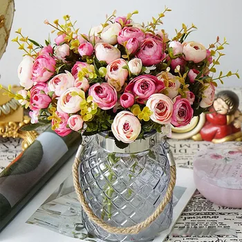 10 Galvų Derliaus Šilko Gėlės Retro Arbatos Rožės Dirbtinės Gėlės Nuotakos Puokštės, Vestuvių Dekoravimas, Namų Netikrą Gėlės A3050