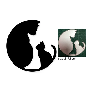 Mielas Kitty Cat anding Mėnulyje 2021 Naujos Metalo Pjovimo Miršta Mielas Gyvūnų Trafaretas, 