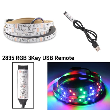 5V USB LED RGB Juostos Šviesos Nėra atsparus Vandeniui 5 V Led Juostelė Šviesos TV Apšvietimas 2835 50CM - 5 M 5 V Led Juostelė Šviesos Lempos Diodų Juosta