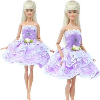 1x Mados Miela Suknelė, Mini Suknelė Gėlių Spausdinti Vestuves Sijonas Kasdien Drabužius Barbie Lėlės Priedai Mergaitės Žaislas