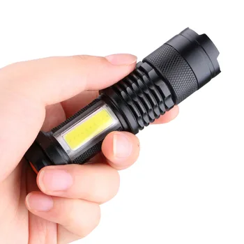 Nešiojamų Q5 COB Vandeniui LED Mini Žibintuvėlis Reguliuojamu Zoom Dėmesio Fakelas Penlight Naudoti AA/14500 Baterija Kempingas Apšvietimas
