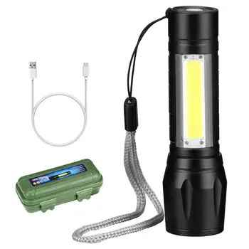 Nešiojamų Q5 COB Vandeniui LED Mini Žibintuvėlis Reguliuojamu Zoom Dėmesio Fakelas Penlight Naudoti AA/14500 Baterija Kempingas Apšvietimas