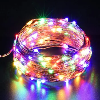 LED Eilutės Žibintai, Sidabro spalvos Viela, Garliava Maitinamas 5V USB Pasakų šviesos 2M 5M 10M Namuose Kalėdų Vestuves Apdaila 