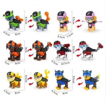 Naujas leteną patrulių šuo anime žaislas statulėlės plastiko žaislas modelio kintamųjų veiksmų lėlių modelis šuo patrulių žaislas vaikams Kalėdų dovana