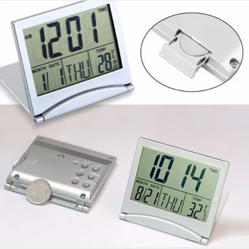 Mini Laikrodis Skaitmeninis Termometras, Kalendorius Sulankstomas LCD Skaitmeninis Laikrodis-Žadintuvas Stalas Stalo Oro Stalas Temperatūra Ectronic Namų