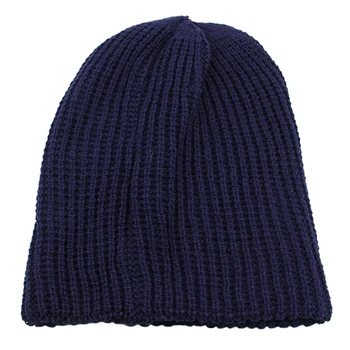 Naujas Vyrų Mados Mezgimo Slouchy Beanie Kepurė Baggy Vertikali Juostelė Šiltas Žiemos Skrybėlę