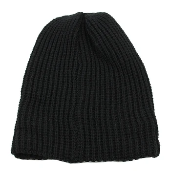 Naujas Vyrų Mados Mezgimo Slouchy Beanie Kepurė Baggy Vertikali Juostelė Šiltas Žiemos Skrybėlę