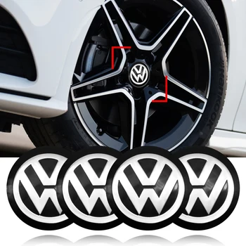 4pcs 56mm Automobilių Ratų Centras Hub Bžūp Ženklelis Logotipas, Emblema Decal Varantys Lipdukas Stilius Volkswagen Golf 4 6 7 GTI Tiguan Passat B5