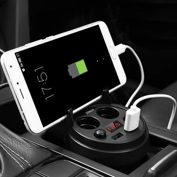 ACCNIC Unviersal 5V 3.1 Dual USB Automobilinis Įkroviklis & Žiebtuvėlio Adapteris su LED ekranas, greitas įkroviklis iPhone Samsung HTC