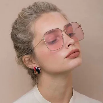 2019 NAUJAS aikštėje rėmo vintage akiniai nuo saulės Moterims, Negabaritinių Didelis Dydis Saulės Akiniai Vyrams Moterų Atspalvių Aišku, rožinė UV400 Akiniai
