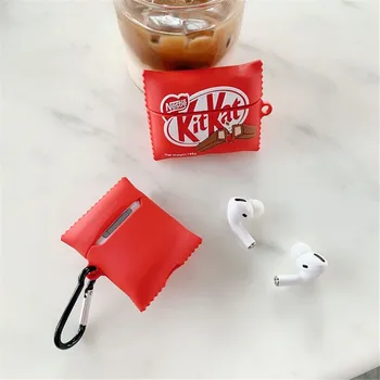 3D Kitkat mielas Šokolado chip cookies Belaidės Ausinės atveju Airpods 1 2 3 Pro langelį 