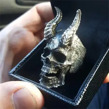 EYHIMD Goth Black Skull Ring 316L Nerūdijančio Plieno Žiedai Vyrams, Vyrų Gotikos Dviratininkas Mados Juvelyrika Dovanos