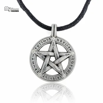 Mano Forma Pentacle Hebrajų Žavesio Pentagram Pakabukas Pareiškimą Karoliai Vyrai Žvaigždė Amuletas Grandinės Talismanas Laido Antgamtinių Karoliai