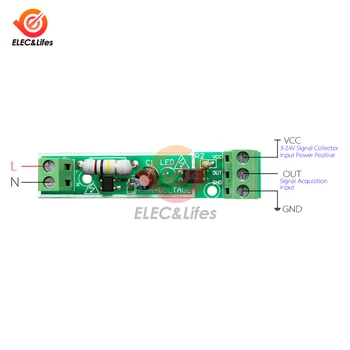 AC 220V 1 Kanalo Optocoupler Izoliacija Modulio Valdybos 1 Būdas PLC Geležinkelių suderinama mikrovaldiklis photocoupler modulis 3-5V TTL