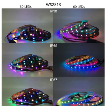 WS2812B WS2811 WS2813 WS2815 30/60/taškų/led/m RGB LED Juostelės Individualiai Naudojamos Juostos Šviesos IP30/IP65/IP67 DC5V DC12V