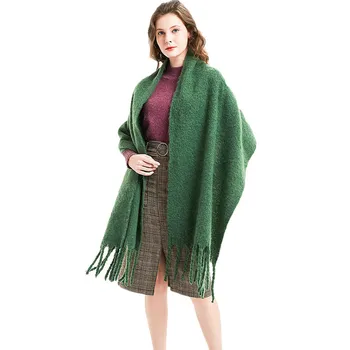 2020 NAUJAS mados kašmyras moterų kietas šalikas žiemą šilta skara ir apvyniokite bandana pashmina ilgai kutas moterų foulard storio antklodė