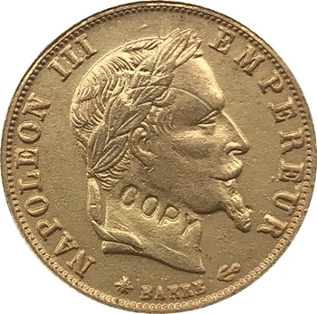 1862 m. Prancūzija 5 Frankai - Napoleonas III monetų kopijos