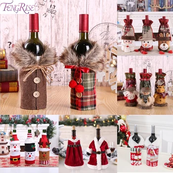 FENGRISE Kalėdų Vyno Butelio Dangtelį, Kalėdų Papuošalų, Namų Santa Claus ir Kalėdų Ornamentu Stalo Dekoro 2020 Navidad Dovana