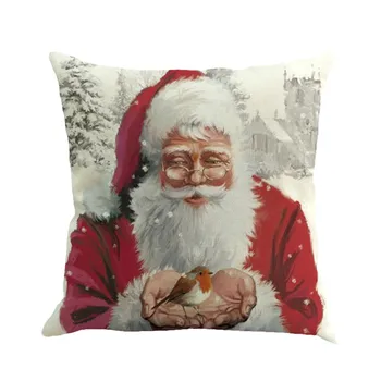 2021 Naujųjų Metų Kalėdų Pagalvę Santa Claus Spausdinimo Sofa-Lova Namų Dekoro Pagalvę Padengti Miegamasis Navidad Medžio Pagalvėlė Padengti 45x45 Cm