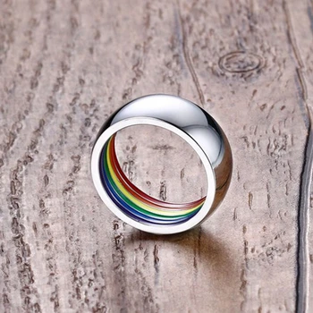2020 Madinga Rainbow Ring Interjero Spalvos Titano Plieno Papuošalai Kamuolys Šalis Atostogų Bauda Valentino Dieną Jubiliejų Dovana