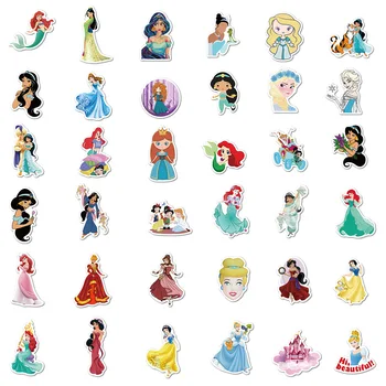 50Pcs Disney Princess Lipdukai Užšaldyti Mickey Žaislų Istorija Mikė Pūkuotukas Vandeniui Riedlentė Nešiojamas Animacinių filmų Stikers Vaikų Žaislas