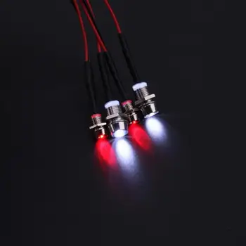 4 LED Žibintų 3mm Balta/Raudona Šviesa RC Automobilių Dalys TRAXXAS HSP HPI REDCAT