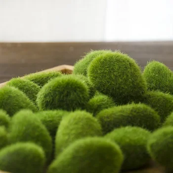 1 Krepšys, dirbtinės žaliosios samanos kamuolys netikrą akmenį modeliavimas augalų PASIDARYK pats apdailos parduotuvė langų viešbutis home office augalų sienų dekoras