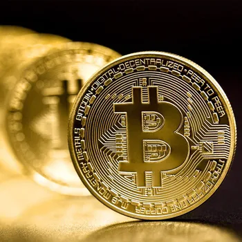 1PCS Kūrybos Suvenyrų Auksą, Padengtą Bitcoin Moneta, Kolekcines, Puiki Dovana Tiek Monetos Meno Kolekcija Fizinio Aukso Monetą