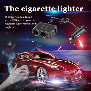 Karšto Pardavimui, 2 Automobilių Cigarečių Žiebtuvėlis +LED Šviesos Jungiklis Auto Skirstytuvo Lizdo Įkroviklis, USB 12V/24V Naujas Lašas Laivybos