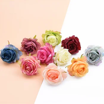 6cm Šilko rožės gėlių sienos scrapbooking dirbtiniai augalai, dekoratyvinės gėlės, vainikai 