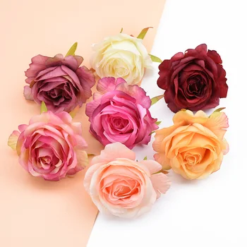 6cm Šilko rožės gėlių sienos scrapbooking dirbtiniai augalai, dekoratyvinės gėlės, vainikai 