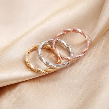 Vestuvinį Žiedą, Moterims, Merginos Paprastos Klasikinės spalvos Mini Kristalų Žalvario Rose Aukso Spalvos Žiedų Mados Juvelyrika Priedai