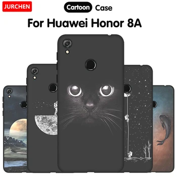 JURCHEN Telefoną Atveju Huawei Honor 8A Atveju Silikono Minkštas Animacinių filmų Galinio Dangtelio Huawei Honor8A Pro Garbę 8 Padengti Coque Juoda