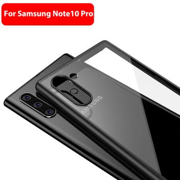 Samsung Galaxy Note10 Plius Padengti Ultra Plonas skaidraus Plastiko+silikono Hibridas, Telefono dėklas, Skirtas Samsung Galaxy Note 10 Plius