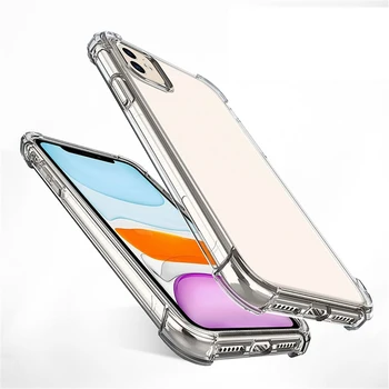 Silikono oro Pagalvė Telefono dėklas Skirtas iPhone 11 12 Pro XS Max SE 2020 XR X XS 8 7 6 6S Plius TPU Minkštas Permatomas Padengti Aišku, Coque