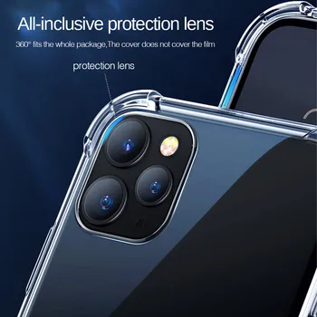 Silikono oro Pagalvė Telefono dėklas Skirtas iPhone 11 12 Pro XS Max SE 2020 XR X XS 8 7 6 6S Plius TPU Minkštas Permatomas Padengti Aišku, Coque