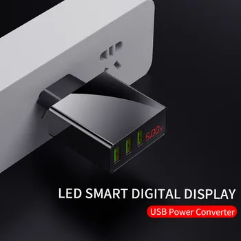 3 Port USB Telefono Kroviklis, LED Ekranas ES Kištuką iš Viso Max 3A Smart Greitas Įkroviklis Mobiliesiems Sienos Kroviklis, skirtas 