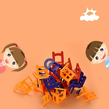 12pcs Mini Kėdės Pusiausvyrą Blokai Žaislas, Plastiko Surinkimas Blokai Krovimas Kėdės Vaikams mokomieji Šeimos Žaidimas Balansavimo Mokymo Žaislas