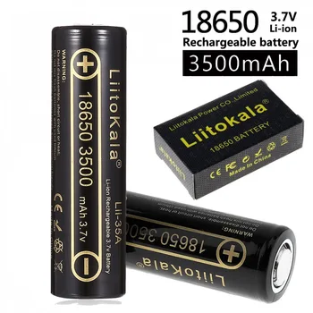 NAUJI Originalus LiitoKala Li-35A 18650 Li-ion Baterija 3.7 3500 mAh V Li-Ion Didelis Lašas Baterija flashinglight