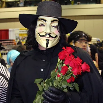 V For Vendetta Šalies Cosplay Anonimas Guy Fawkes Fancy Dress Suaugusiųjų Kostiumo Aksesuaras macka Tušus helovinas masque Kaukę
