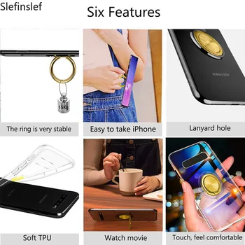Skaidrios Magnetinės Telefono dėklas, Skirtas Samsung Galaxy Note 9 10 Pro S9 S10 Plius S10E Su Žiedu Turėtojas Aišku, Minkštos Tpu Silikono Padengti