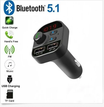 Dual USB Įkroviklis 2.1 Bluetooth 5.1 FM Siųstuvas Automobilinis MP3 Moduliatorius Grotuvas Radijo Adapterį Belaidė laisvų Rankų įranga Garso Imtuvas