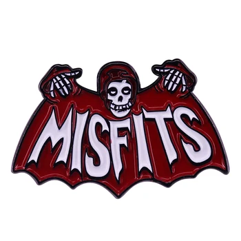 Horror punk roko grupė Misfits hardcore punk Helovinas goth Atlapas Pin sunkiojo metalo meno Crimson Kaukolė Glenn Dancigo papuošalai